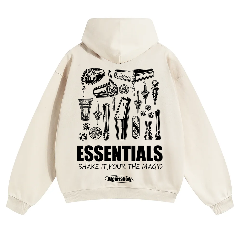 Bartender Essentials Unisex Solid Color Hoodie wearishow