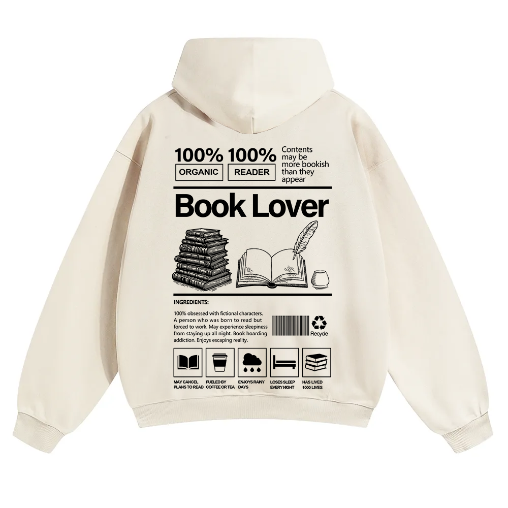 Book Lover Unisex Solid Color Hoodie wearishow
