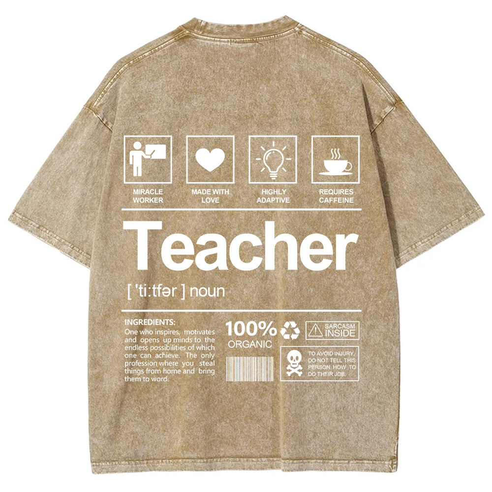 Teacher Unisex Fit Washed T-Shirt