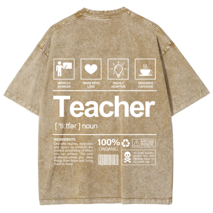 Teacher Unisex Fit Washed T-Shirt