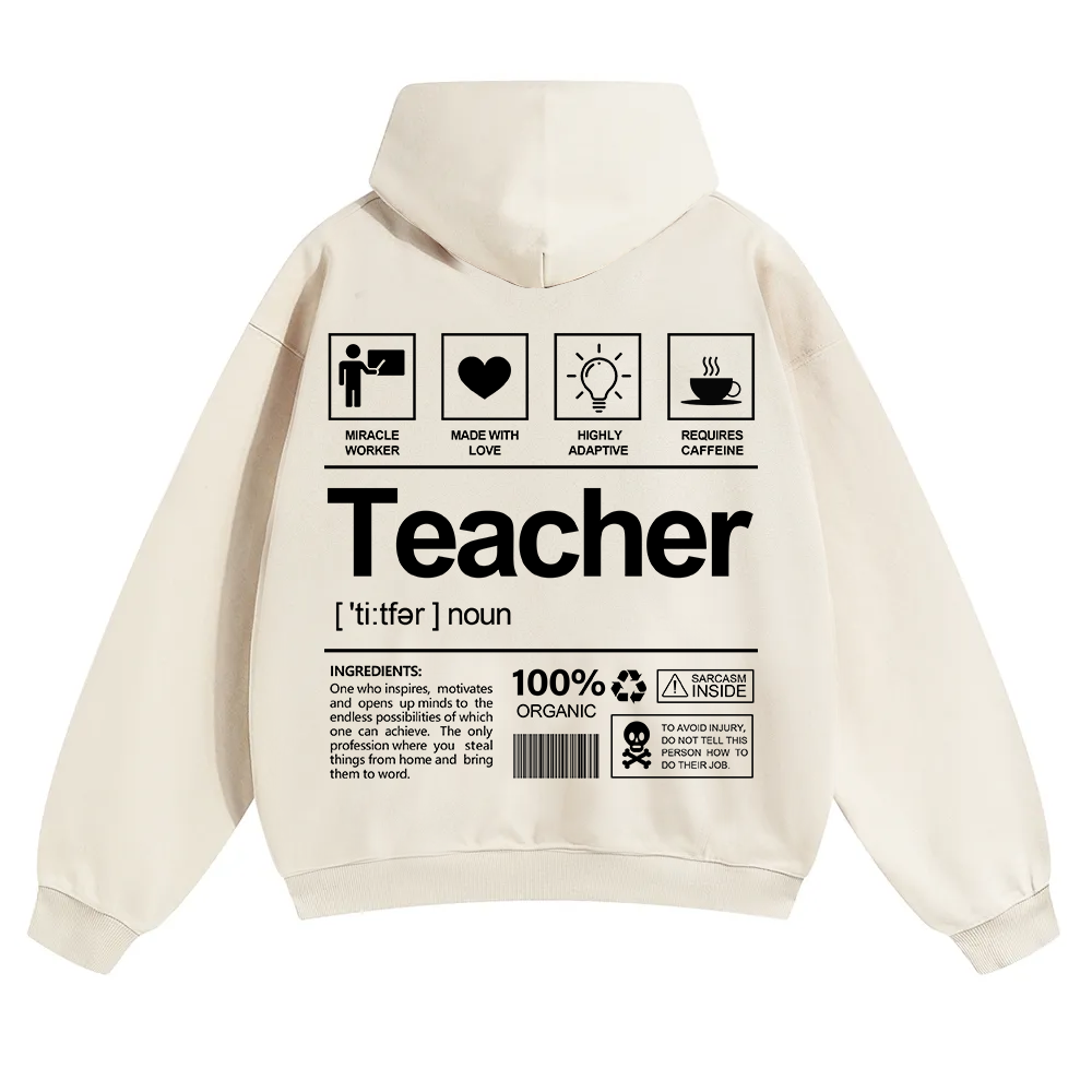 Teacher Unisex Solid Color Hoodie wearishow