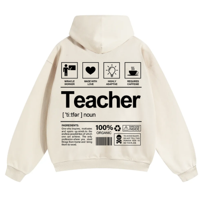 Teacher Unisex Solid Color Hoodie wearishow