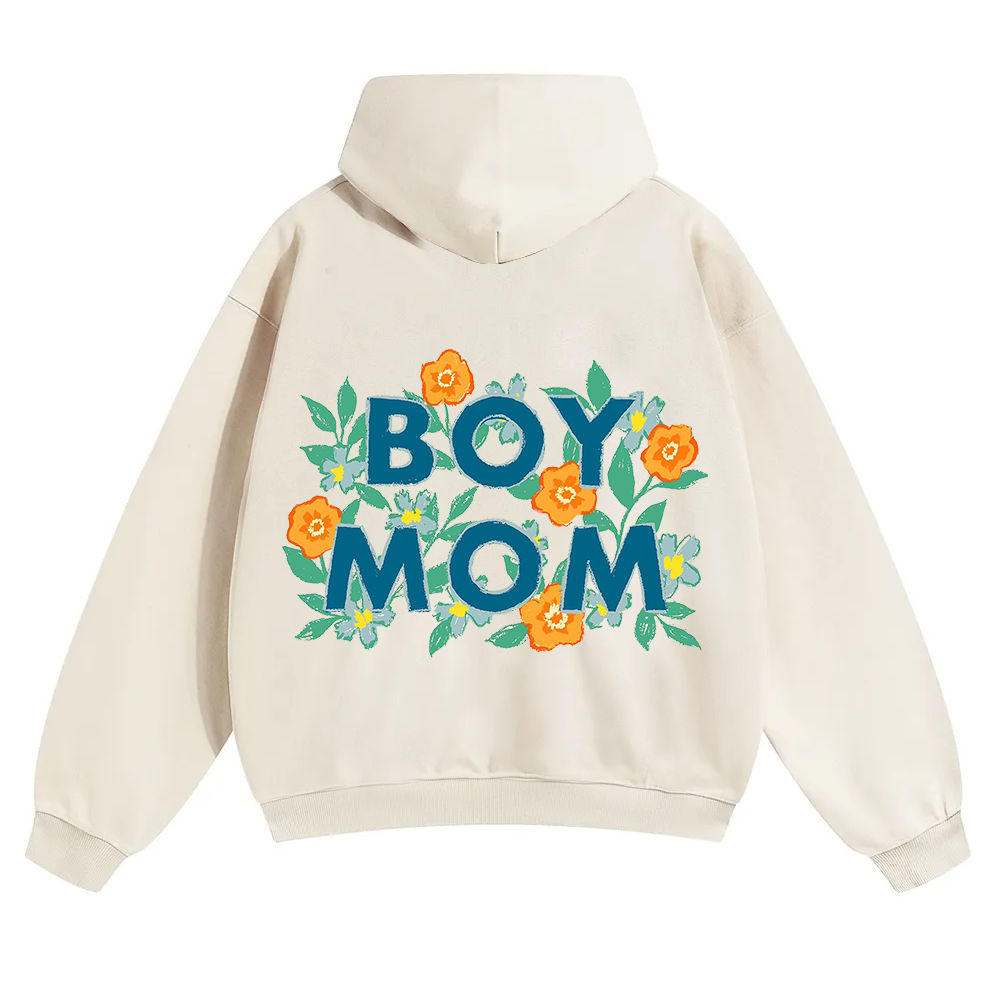 Boy Mom Unisex Solid Color Hoodie wearishow