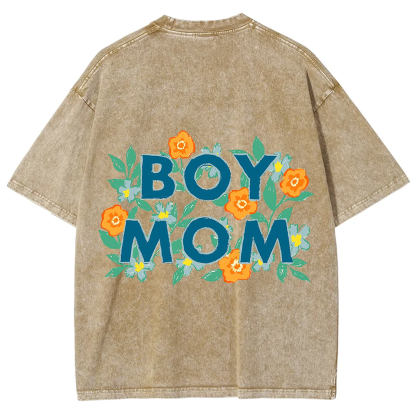 Boy Mom Unisex Fit Washed T-Shirt