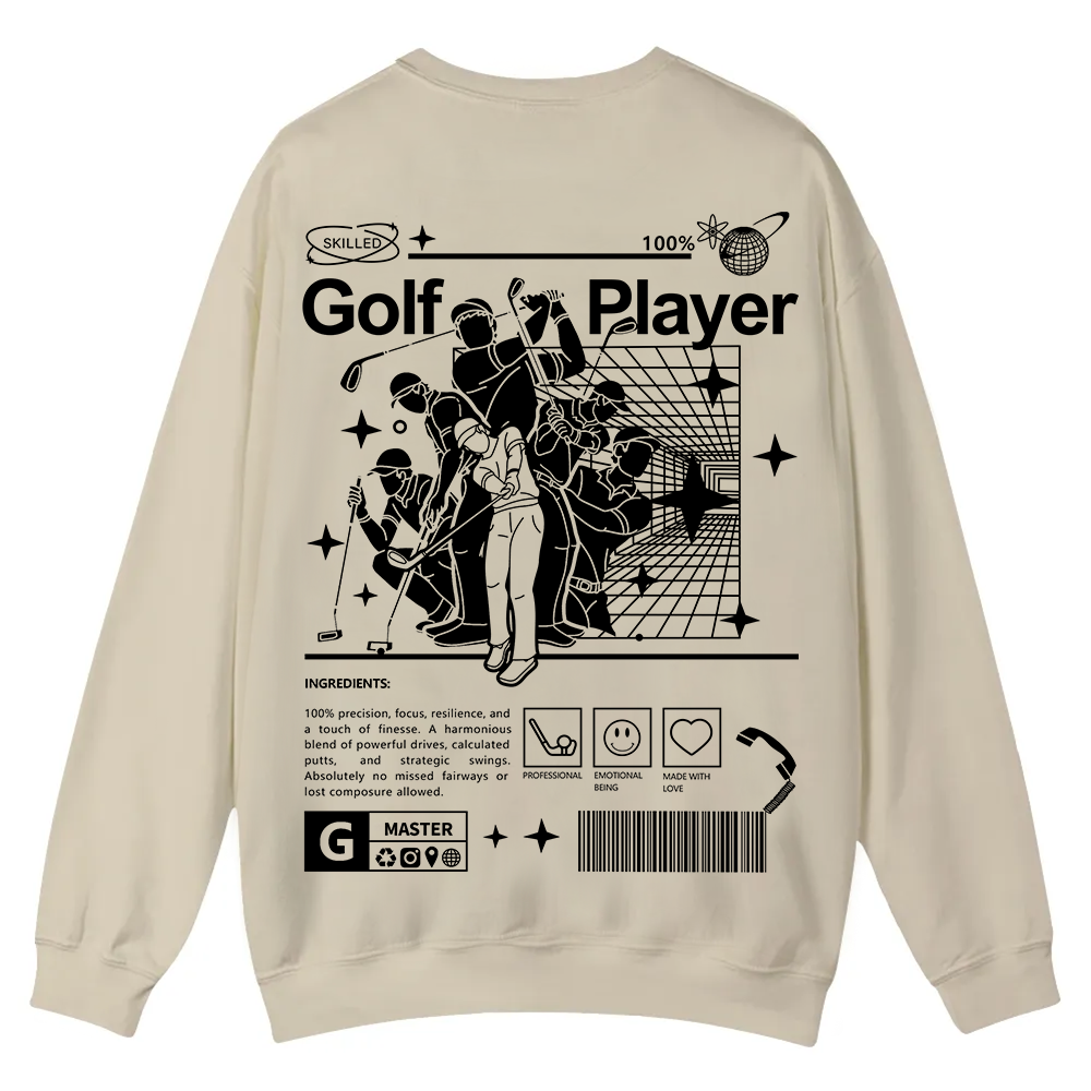 Golf Player Casual Crewneck Sweatshirt wearishow wearishow