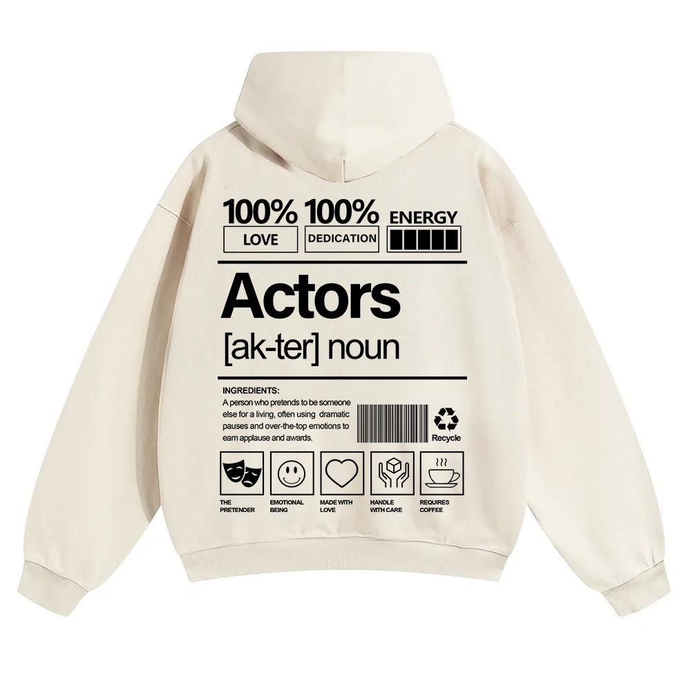 Actors Unisex Solid Color Hoodie wearishow