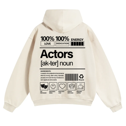 Actors Unisex Solid Color Hoodie wearishow