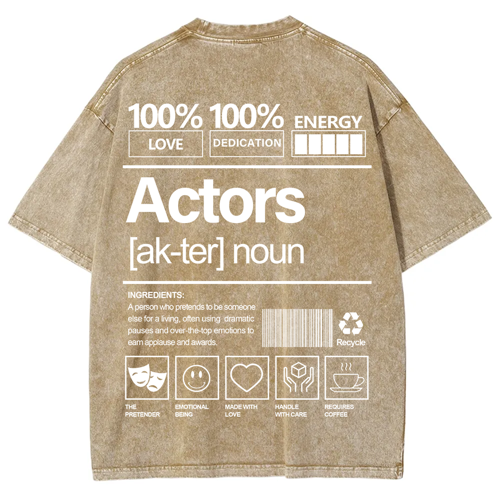 Actors Unisex Fit Washed T-Shirt