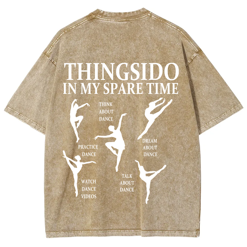 Thingsido In My Spare Time  Unisex Fit Washed T-Shirt