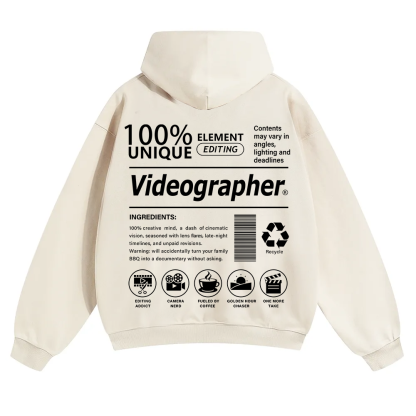 Videographer Unisex Solid Color Hoodie wearishow