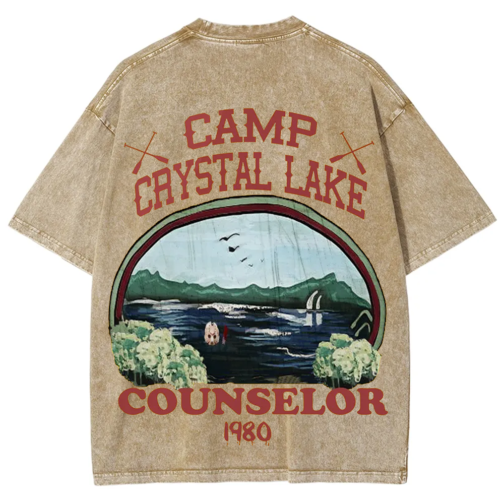 Unisex Camp Crystal Lake Print Crew Neck Casual T-Shirt