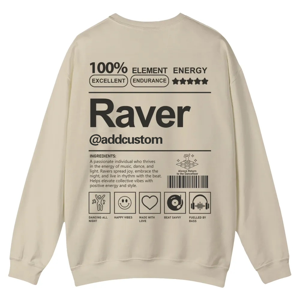 Addcustom Raver Casual Crewneck Sweatshirt wearishow