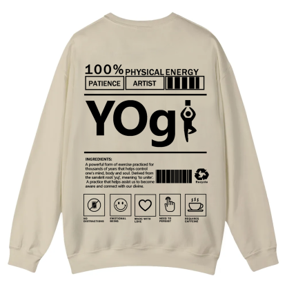 Yogi Solid Color Unisex Casual Crewneck Sweatshirt