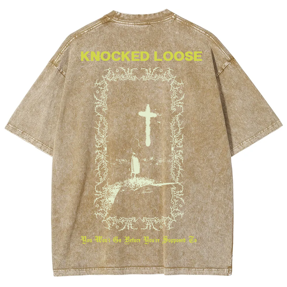 Unisex Vintage Washed Knocked Loose Band T-shirt