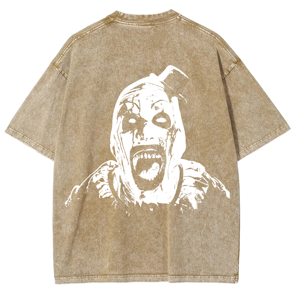  Unisex Vintage Washed Terrifier 3 Art The Santa Clown T-shirt