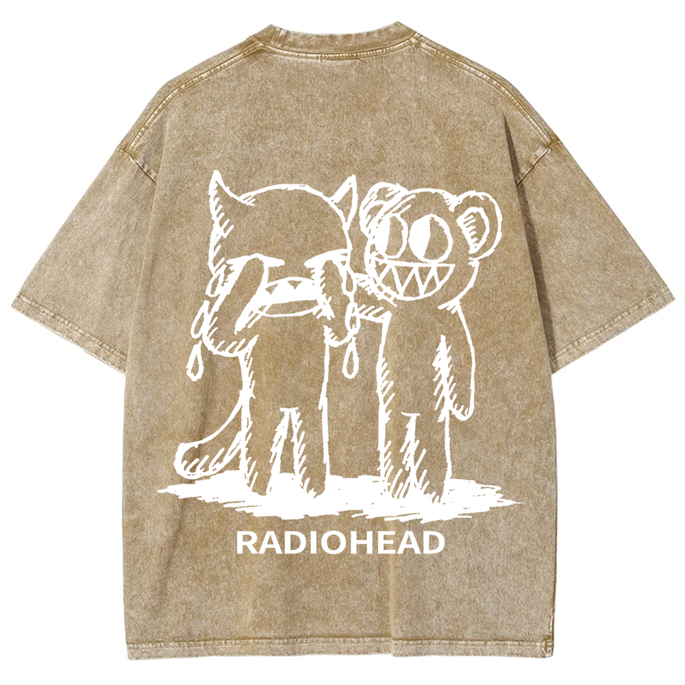 Unisex washed  Radiohead T-shirt