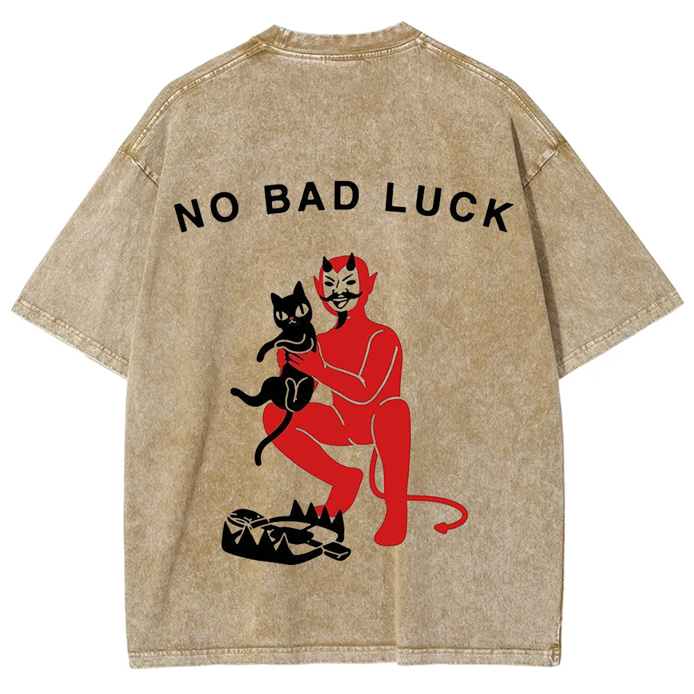 Unisex Cat No Bad Luck Print T-Shirt