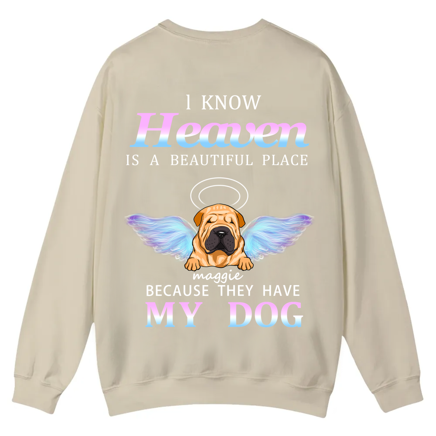 Heaven Is A Beautiful Place - Personalized Custom Unisex Casual Crewneck Sweatshirt