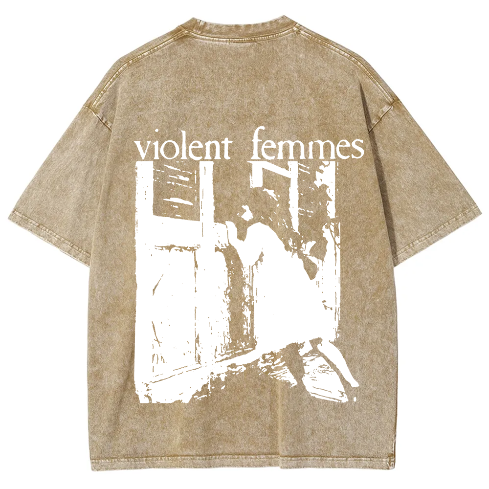 Unisex Casual Violent Femmes Punk Band Printed T-Shirt