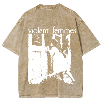Unisex Casual Violent Femmes Punk Band Printed T-Shirt
