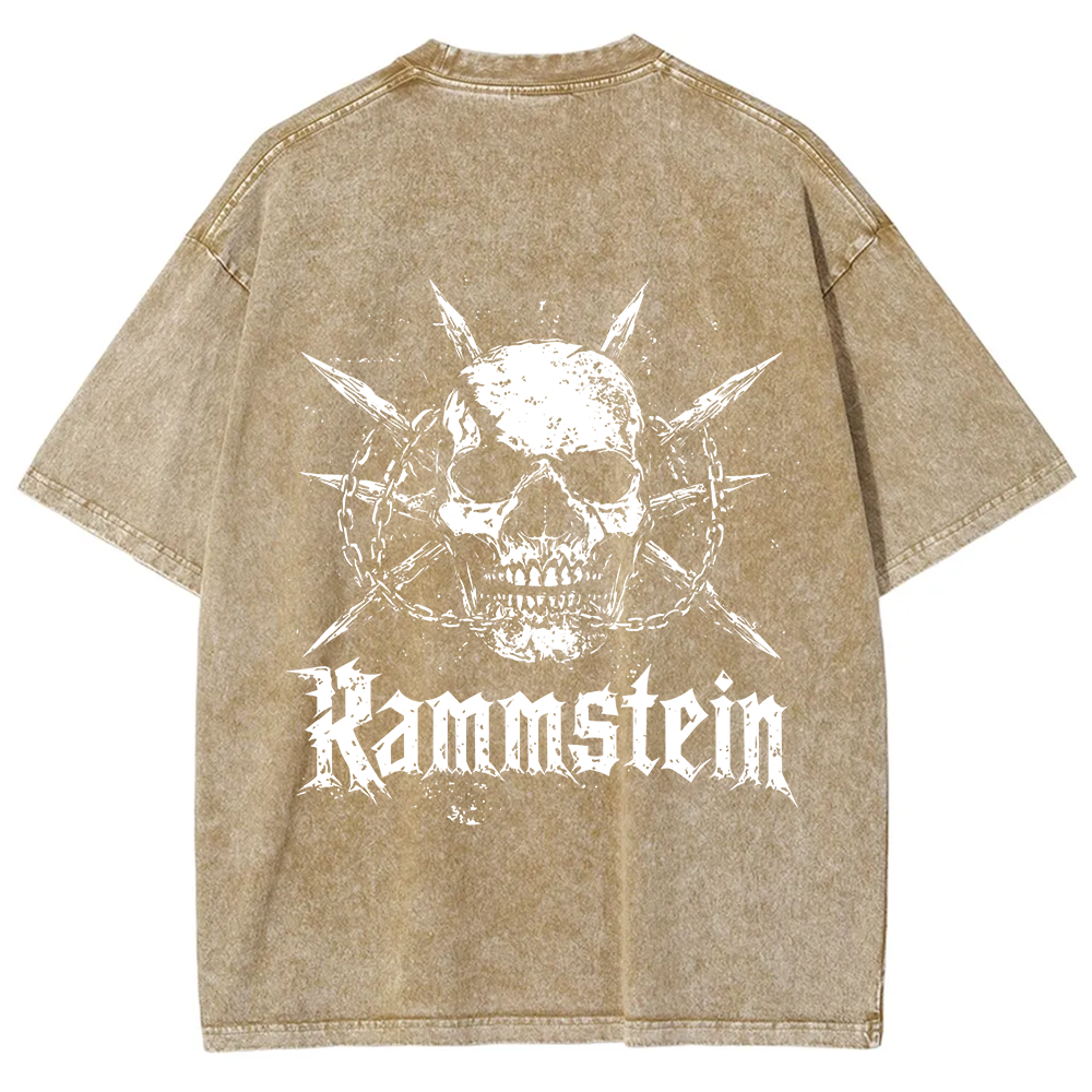 Rammstein Rock Band Vintage Washed T-Shirt