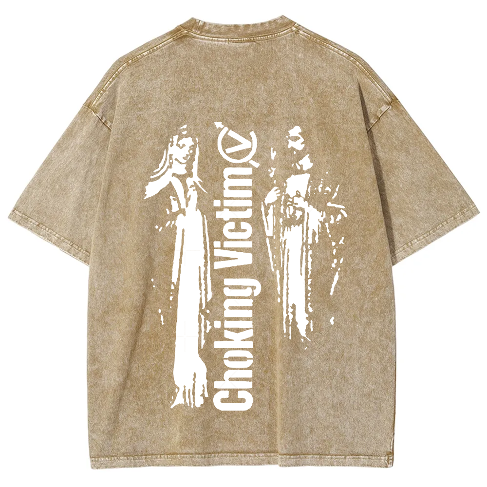 Unisex Vintage Washed Choking Victim Punk Band t-Shirt