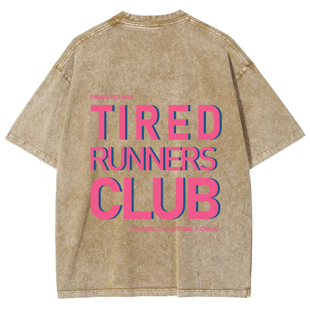 Tired Runners Club Unisex Fit Washed T-Shirt