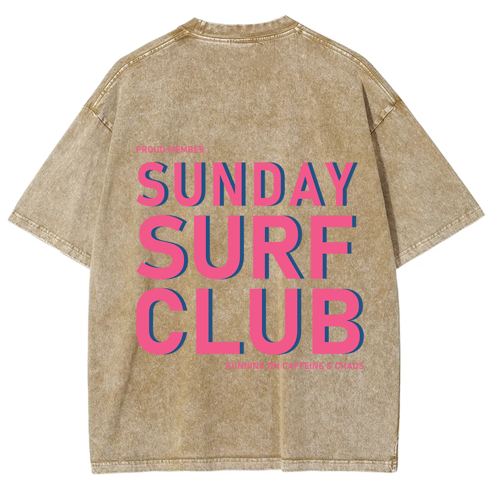 Sunday Surf Club Unisex Fit Washed T-Shirt