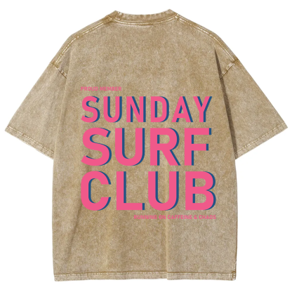 Sunday Surf Club Unisex Fit Washed T-Shirt