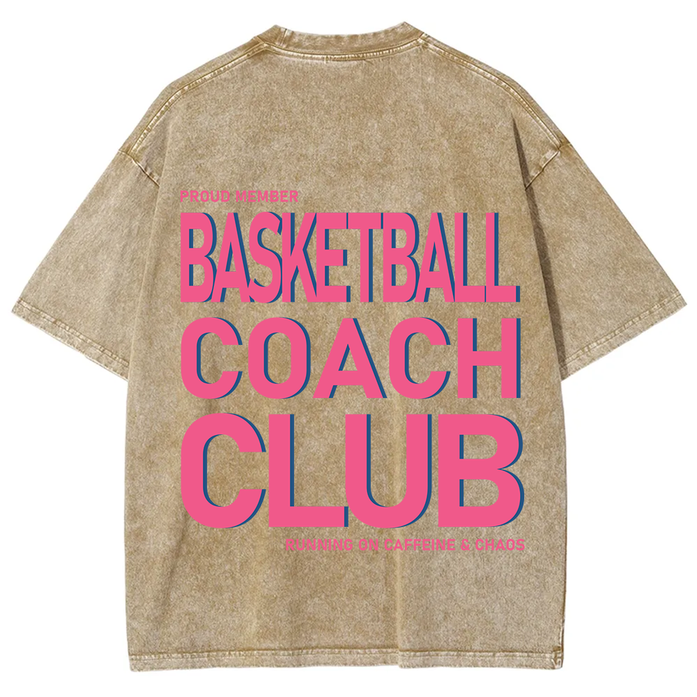 Basketball Coach Club Unisex Fit Washed T-Shirt