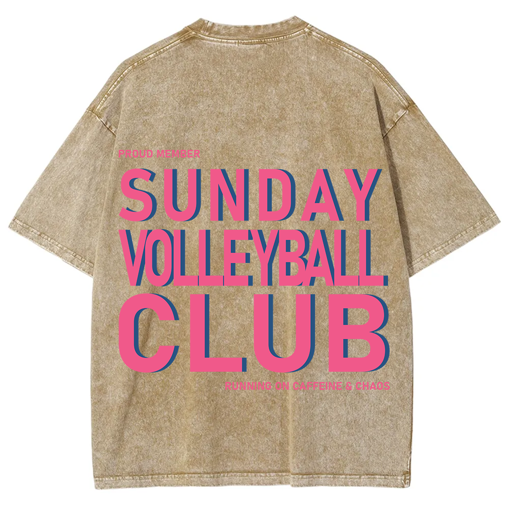 Sunday Volleyball Club Unisex Fit Washed T-Shirt