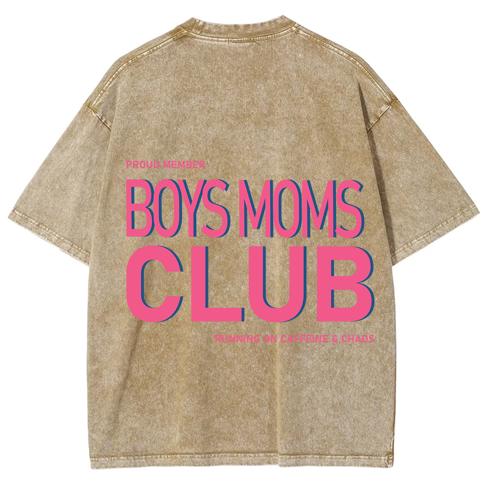 Boys Moms Club Unisex Fit Washed T-Shirt