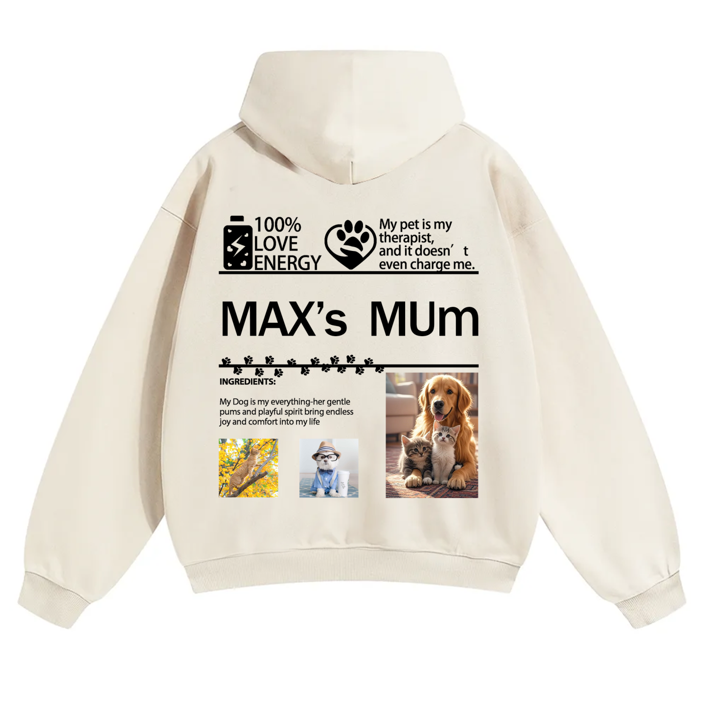 Pet Photo Creative Customized Unisex Hoodie