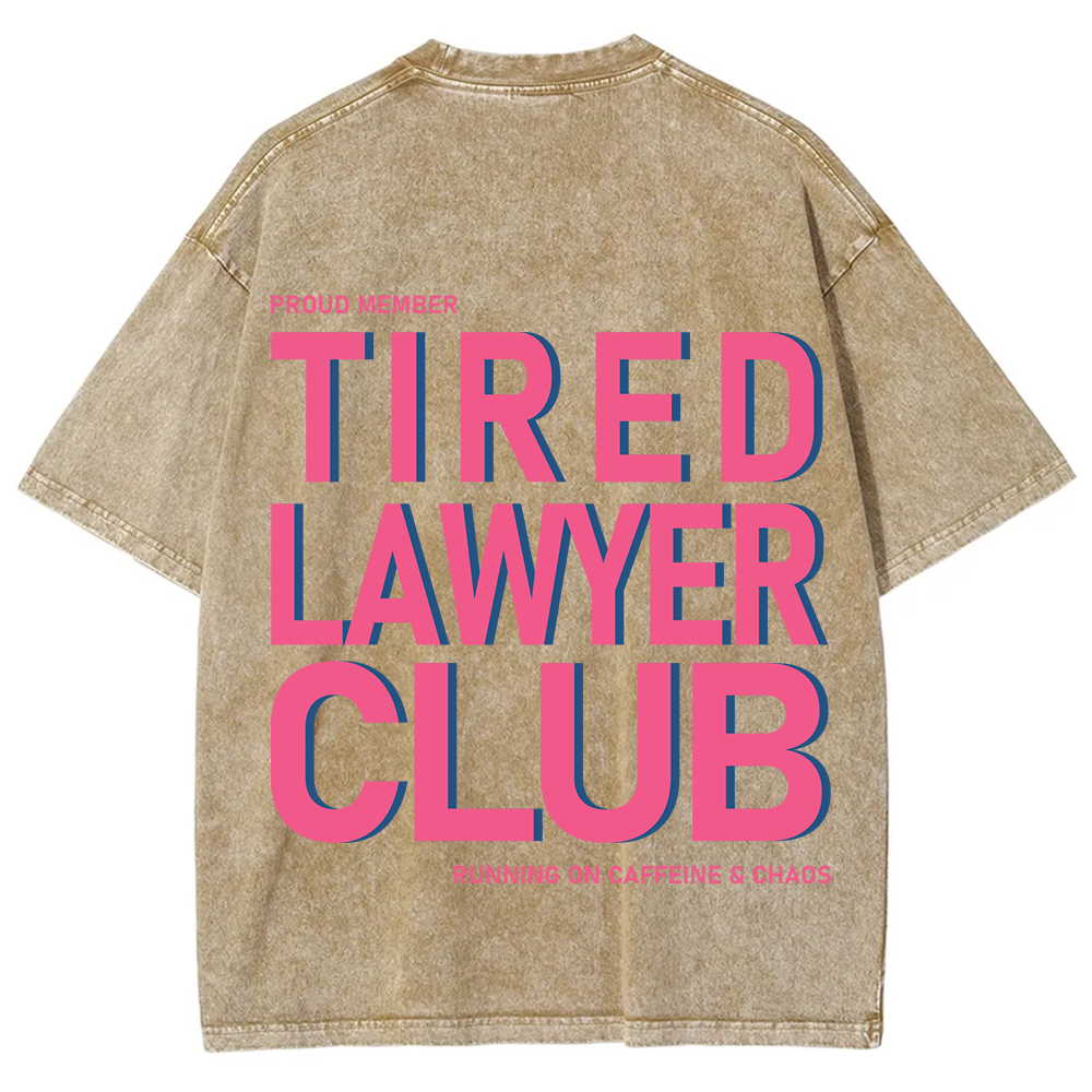 Tired Lawyer Club Unisex Fit Washed T-Shirt