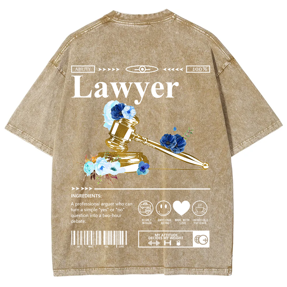 Lawyer Unisex Fit Washed T-Shirt?