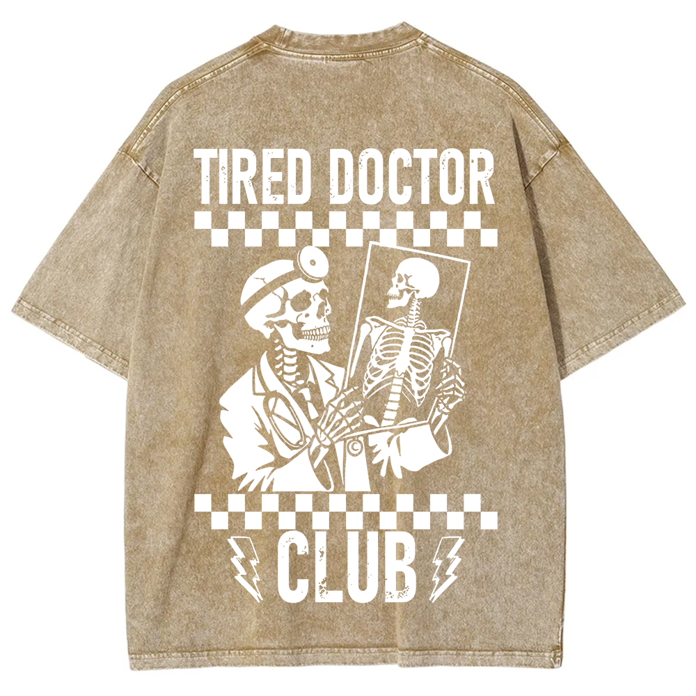 Tired Doctor Club Unisex Fit Washed T-Shirt