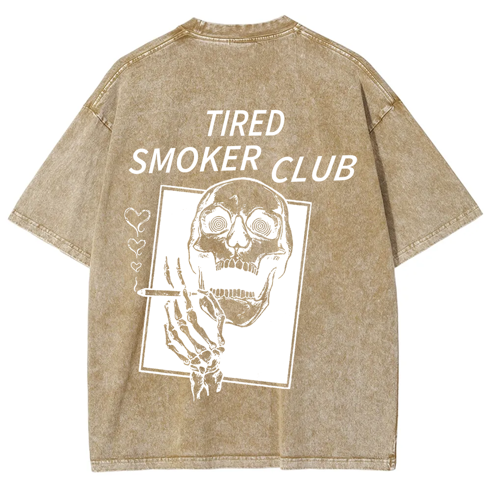 Tired Smoker Club Unisex Fit Washed T-Shirt