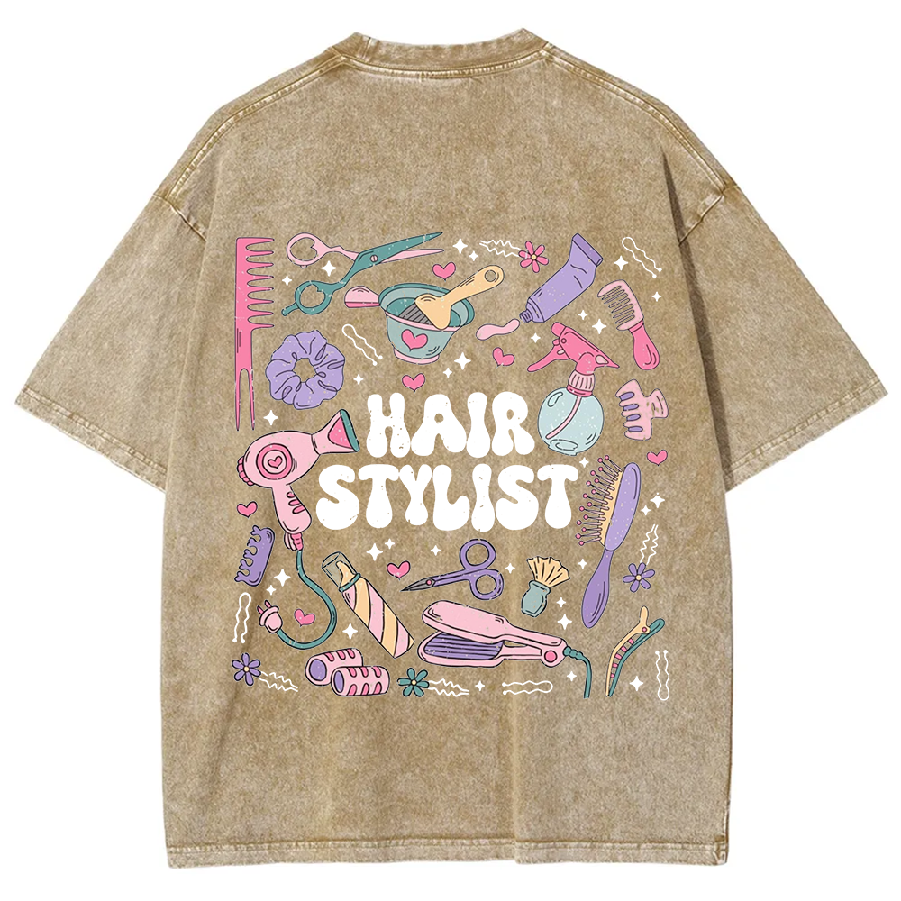 Hair Stylist Unisex Fit Washed T-Shirt