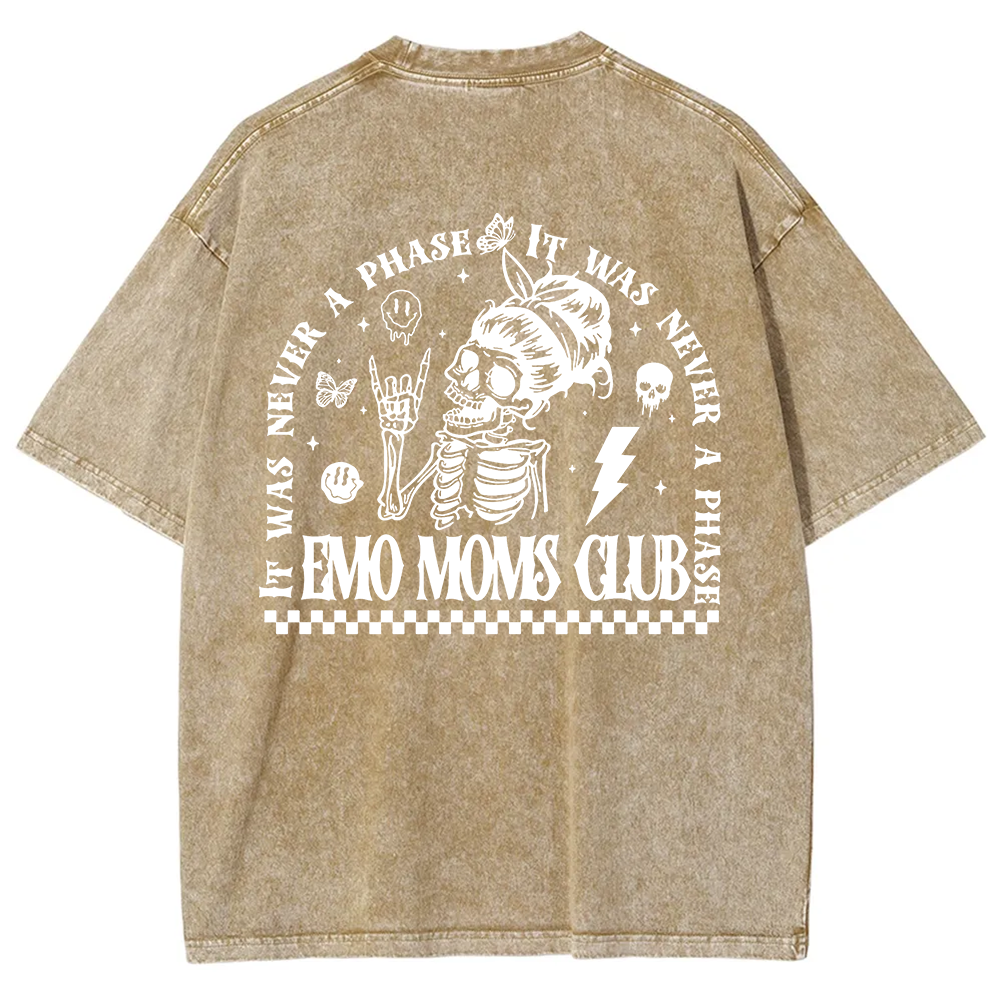 Emo Moms Club Unisex Fit Washed T-Shirt?
