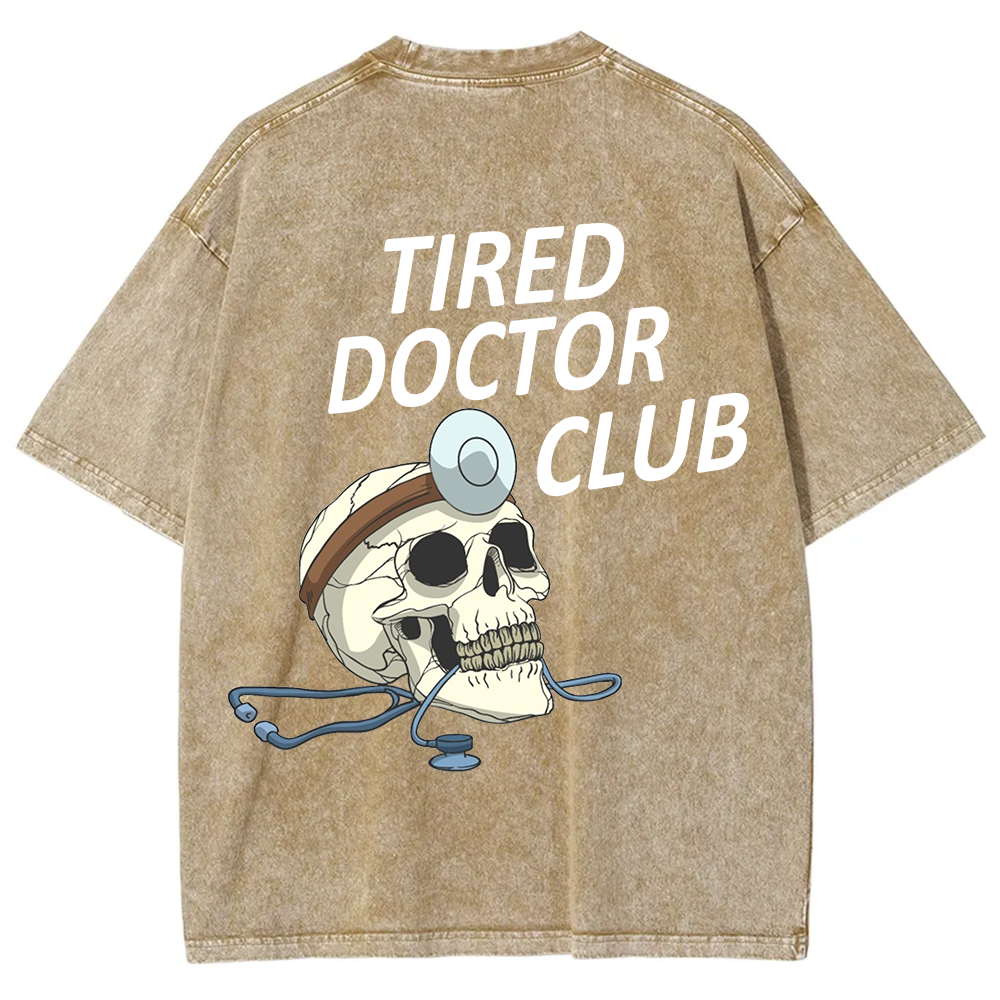 Tired Doctor Club Unisex Fit Washed T-Shirt