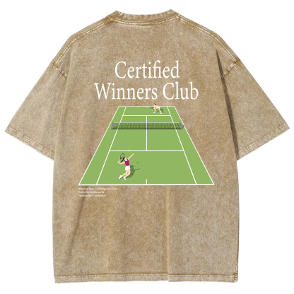 Certified Winners Club Unisex Fit Washed T-Shirt