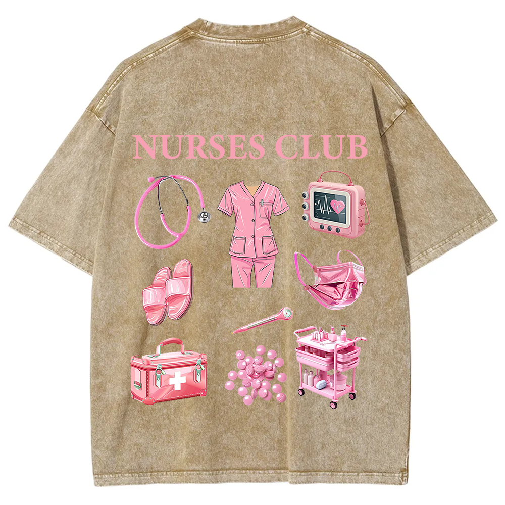 Nurses Club Unisex Fit Washed T-Shirt