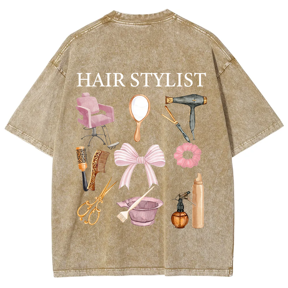 Hair Stylist Unisex Fit Washed T-Shirt