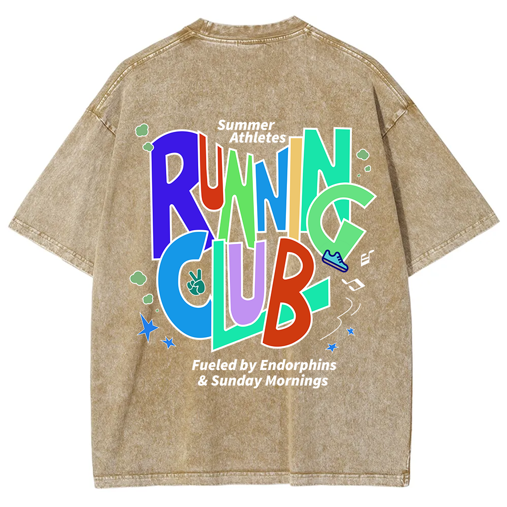 Running Club Unisex Washed T-Shirt