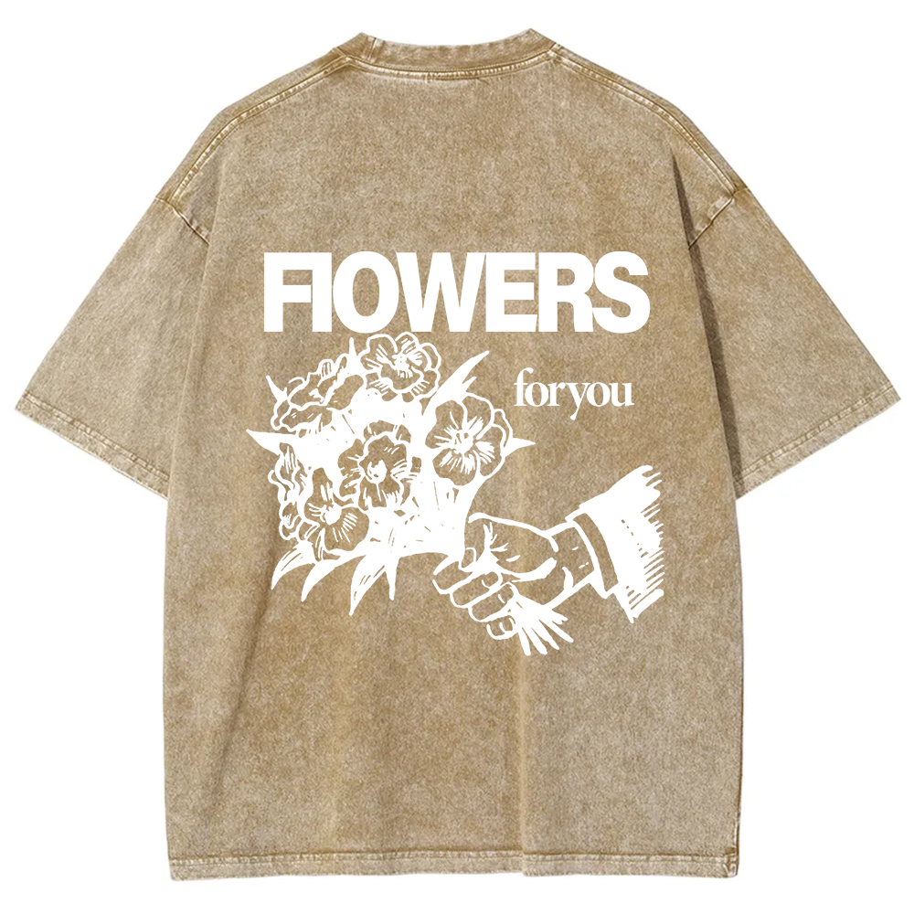 Flowers For You Unisex Fit Washed T-Shirt?