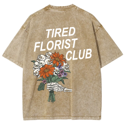 Tired Florist Club Unisex Fit Washed T-Shirt?