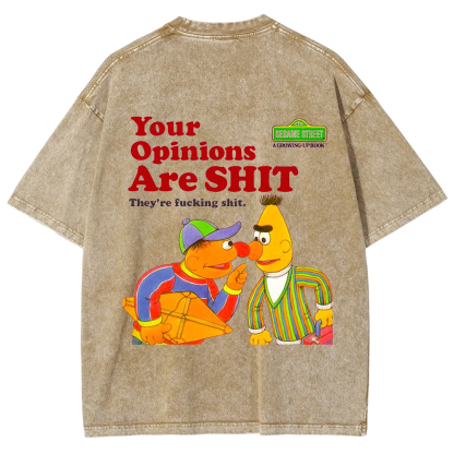 Sesame Street Your Opinions Are SHIT Casual Printed t-Shirt