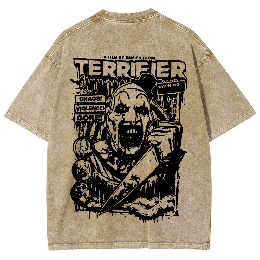 Unisex Vintage Terrifier Print Casual t-Shirt