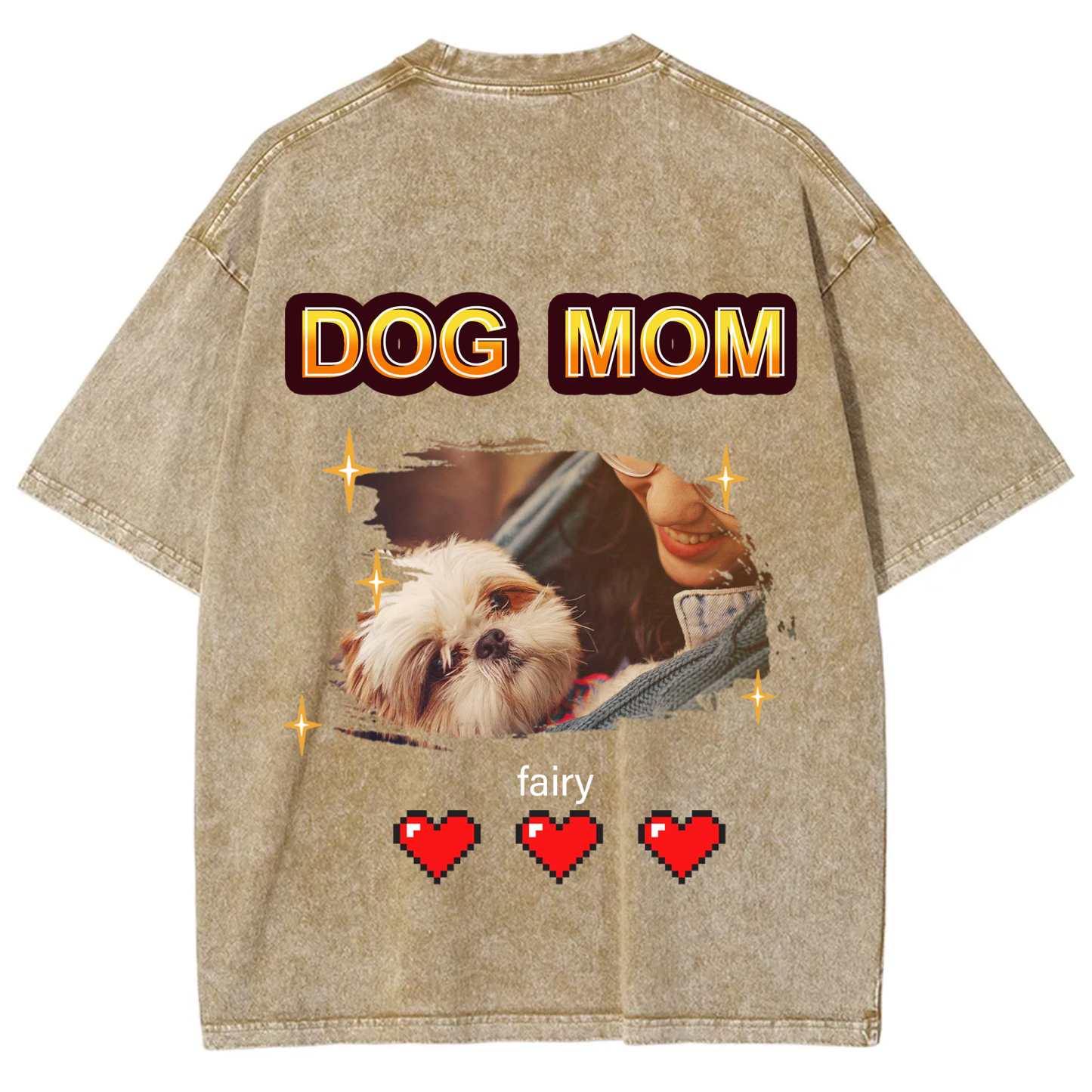 Dog Mom Pixel Photo - Personalized Custom Unisex T-shirt