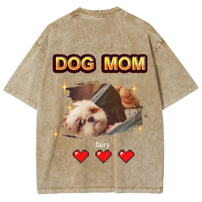 Dog Mom Pixel Photo - Personalized Custom Unisex T-shirt
